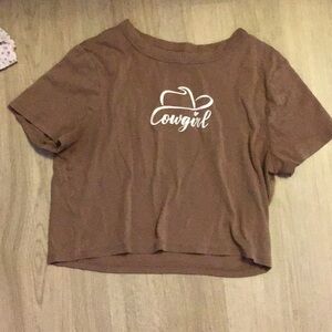 Cotton On Brown 'Cowgirl' Short Sleeve Tee